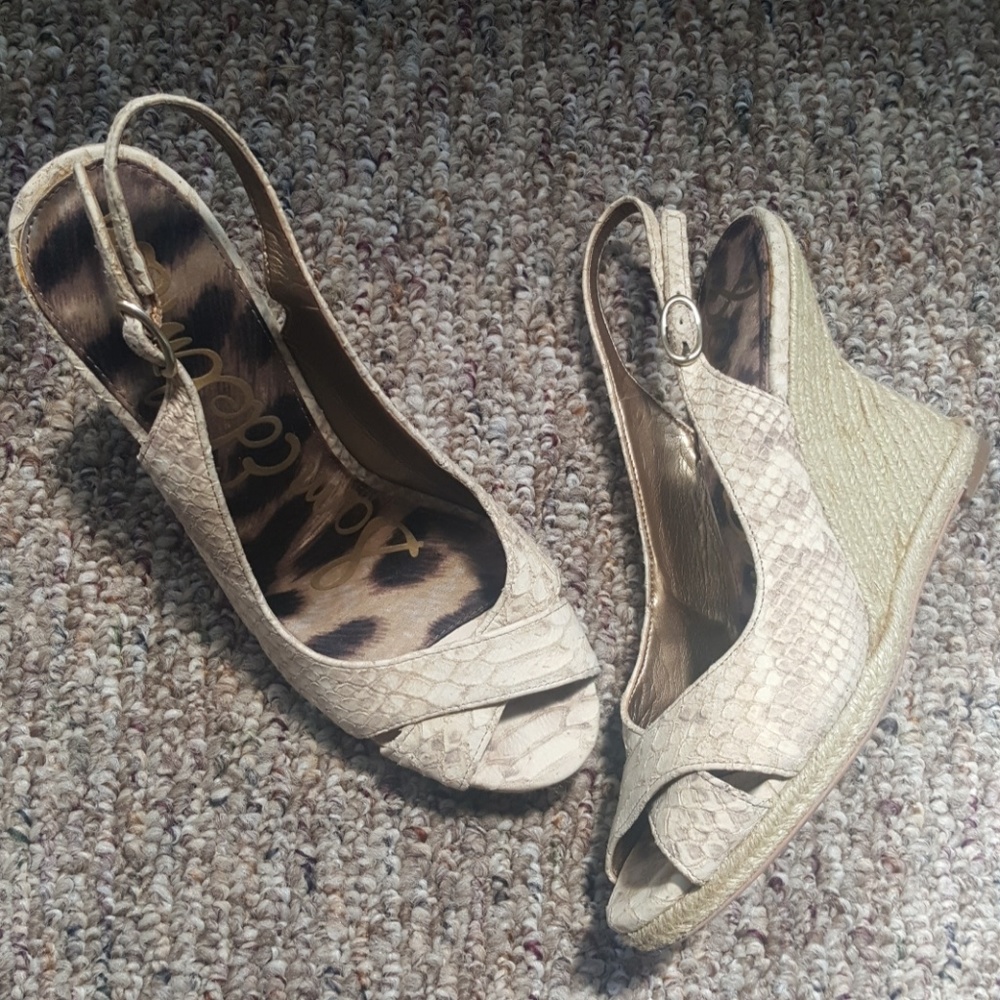 Sam Edelman faux snake skin wedges